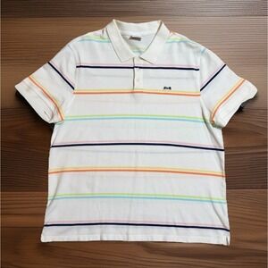 Le Tigre Multicolor Striped Polo Shirt Embroidered Tiger Logo Men's XXL